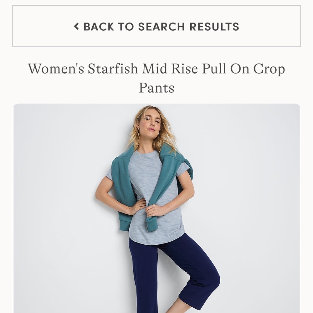 Lands’ End,  starfish crop, size large, navy blue